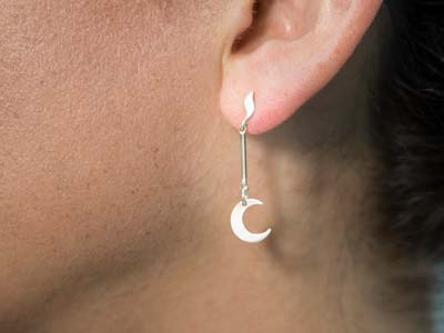 Ciondolo Mezzaluna Grezzo 10 Mm, Argento 925 - Immagine Standard - 2