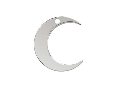 Base Per Ciondolo A Mezzaluna 15 Mm, Argento 925
