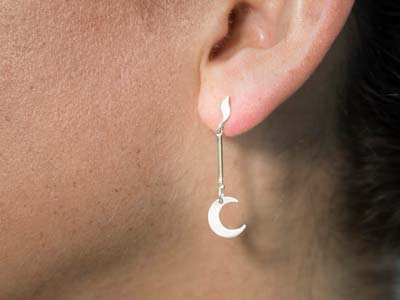 Base Per Ciondolo A Mezzaluna 15 Mm, Argento 925 - Immagine Standard - 2