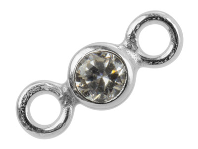 Intermedio Con Zirconi Da 3 MM Montati In Castone Chiuso, Argento 925 - Immagine Standard - 2
