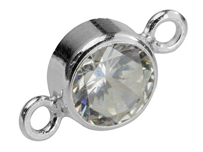 Intermezzo Con Zirconi Da 6 MM Montati A Castone, Argento 925