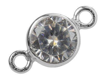 Intermezzo Con Zirconi Da 6 MM Montati A Castone, Argento 925 - Immagine Standard - 2