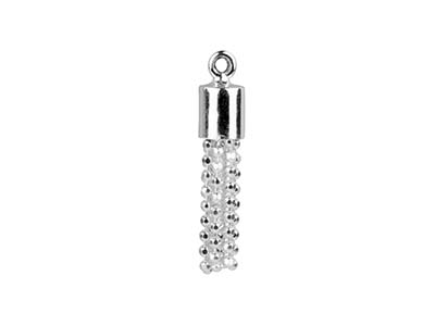 Catena A Palline Pompon 8 Fili 1 Mm, 17 Mm, Argento 925