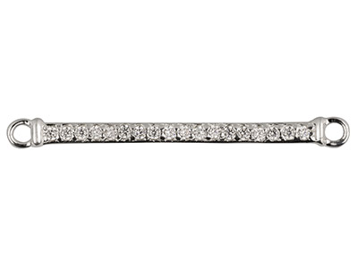 Connettore Intermedio Con Zirconi 38 Mm, Argento 925