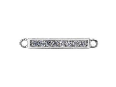Connettore A Barra Con Zirconi, 15 Mm, Argento 925, Sacchetto Da 2 - Immagine Standard - 1