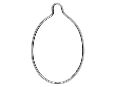 Set Di Castone Chiuso Con Pendente Ovale 14x 10 Mm, Argento 925, Sacchetto Da 5 - Immagine Standard - 2