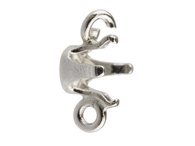 Intermedio Chaton A 4 Griffe Per Pietre Da 4 Mm, Argento 925