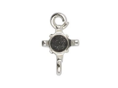Intermedio Chaton A 4 Griffe Per Pietre Da 4 Mm, Argento 925 - Immagine Standard - 2