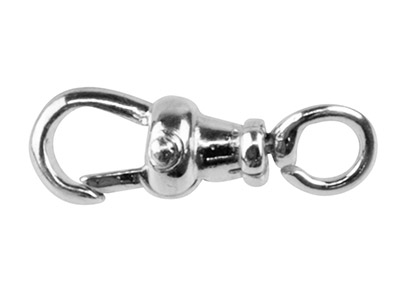 Moschettone Girevole Con Anellino Aperto, 19 Mm, Argento 925