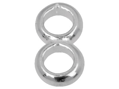 Confezione Da 10 Anellini A Forma Di Otto, Due Anellini Chiusi 4  MM Saldati Insieme, Argento 925