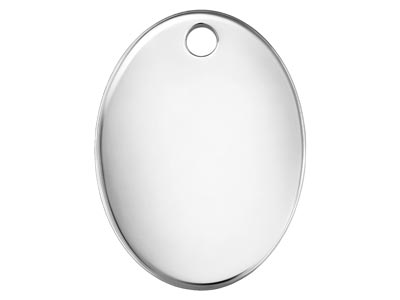 Pendente Grezzo Tag Ovale 7x 5 Mm, Argento 925, Sacchetto Da 10