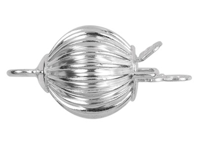 Chiusura Imperdibile, Sfera Rigata Da 6 Mm, Argento 925