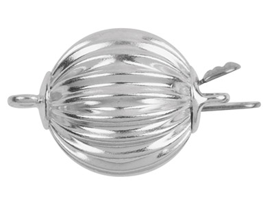 Chiusura A Pallina A Coste 10 Mm, Argento 925