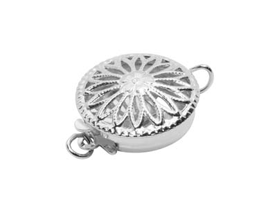 Chiusura Tonda Piatta Fantasia 12 Mm, Argento 925
