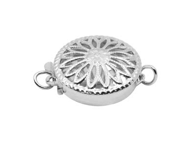 Chiusura Tonda Piatta Fantasia 12 Mm, Argento 925 - Immagine Standard - 2