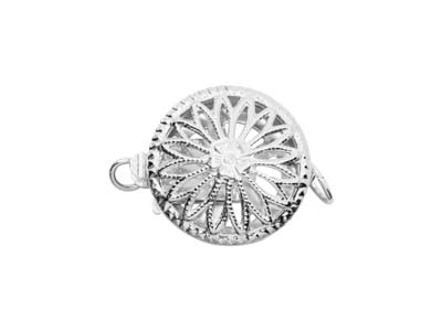 Chiusura Tonda Piatta Fantasia 12 Mm, Argento 925 - Immagine Standard - 3