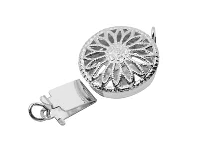 Chiusura Tonda Piatta Fantasia 12 Mm, Argento 925 - Immagine Standard - 4