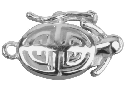 Chiusura A 1 Fila, Con Fermaglio Disicurezza 17,30 X 10,20 Mm, Argent O 925