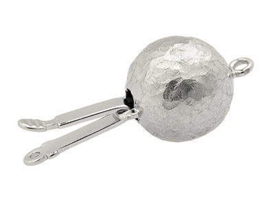 Chiusura A Sfera Martellata Da 7 Mm, Argento 925 - Immagine Standard - 3