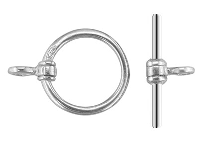 Chiusura Fantasia Con Anello Da 7 MM E Barretta Da 10 Mm, Argento 925