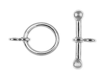 Chiusura Fantasia Con Anello Da 9 MM E Barretta Da 15 Mm, Argento 925