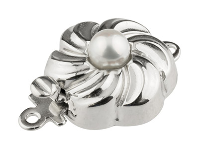 Chiusura A Fiore Da 12 MM Con Perlacoltivata, Argento 925