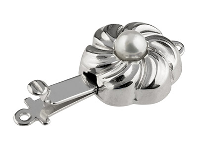 Chiusura A Fiore Da 12 MM Con Perlacoltivata, Argento 925 - Immagine Standard - 2