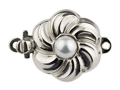 Chiusura A Fiore Da 12 MM Con Perlacoltivata, Argento 925 - Immagine Standard - 3