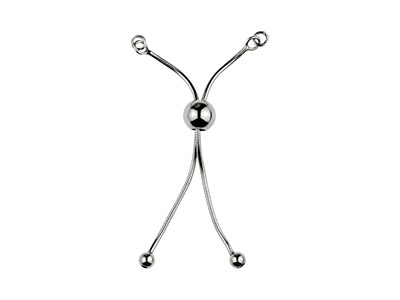 Chiusura A Sfera Regolabile Con Catena A Serpente Da 5,5 Cm, Argento 925