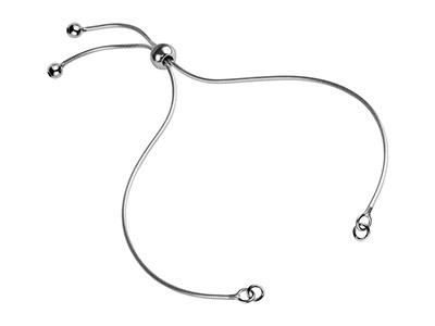 Chiusura A Sfera Regolabile Con Catena A Serpente, 25 Cm, Argento 925 Argento 925