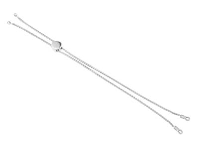 Chiusura A Sfera Regolabile Con Catena Spiga, 23 Cm, Argento 925
