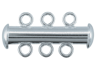 Chiusura A 3 File, Tubo 22 X 5 Mm, Argento 925