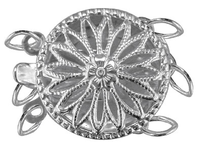 Chiusura A 3 File, Rotonda Fantasia12 Mm, Argento 925