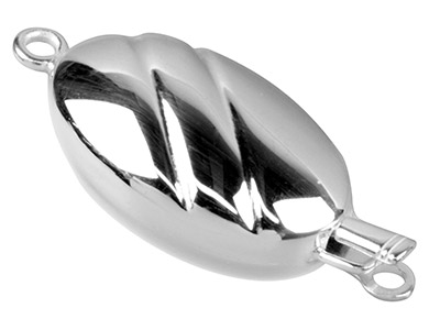 Chiusura Oliva 22 Mm, 2 Scanalature, Argento 925