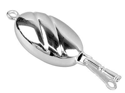 Chiusura Oliva 22 Mm, 2 Scanalature, Argento 925 - Immagine Standard - 2