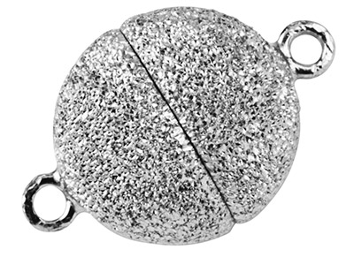 Chiusura Magnetica A Sfera Con Motivo Realizzato A Laser, Taglio A Diamante, 9 Mm, Argento 925