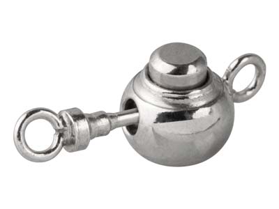 Chiusura Tonda Da 7 MM Con Pulsante, Argento 925