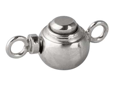 Chiusura Tonda Da 7 MM Con Pulsante, Argento 925 - Immagine Standard - 2