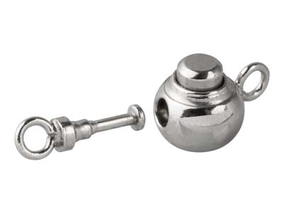 Chiusura Tonda Da 7 MM Con Pulsante, Argento 925 - Immagine Standard - 3