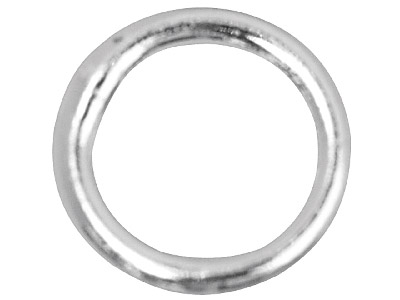 Confezione Da 10 Anellini Chiusi, Con Filo A Sezione Rotonda Da 0,9 Mm, Diametro 6 Mm, Argento 925 - Immagine Standard - 1