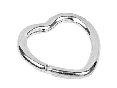 Anello A Spirale Per Portachiavi A Forma Di Cuore, 30 Mm, Argento 925 - Immagine Standard - 1