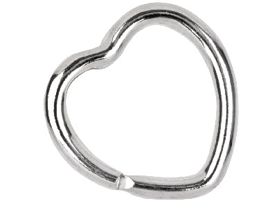 Anello A Spirale Per Portachiavi A Forma Di Cuore, 30 Mm, Argento 925 - Immagine Standard - 2