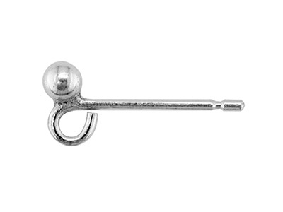 Stelo Con Sfera E Anello 2,5 Mm, Argento 925, Sacchetto Da 3 Paia