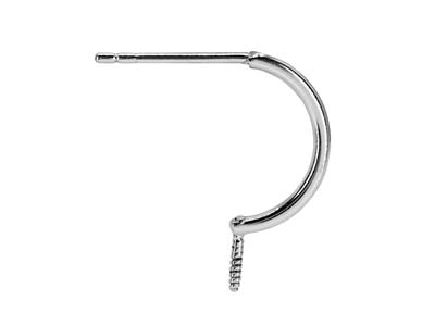 Mezza Creola Su Stelo, Argento 925,il Paio - Immagine Standard - 2