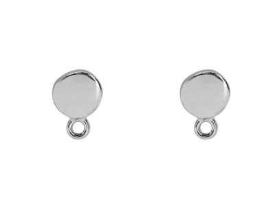 Asta Piatta Da 6 MM Con Anello, Argento 925, Coppia - Immagine Standard - 2