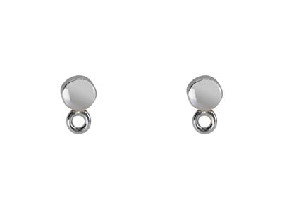 Asta Con Pastiglia Da 3 MM Con Anello, Argento 925, Coppia - Immagine Standard - 2