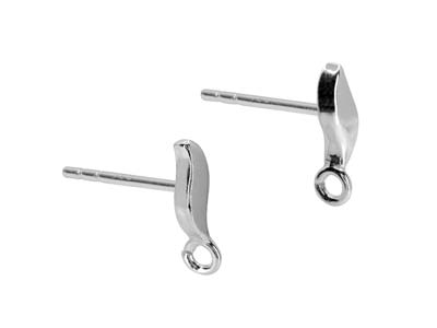 Gambo Foglia 5 Mm, Con Anello, Argento 925, Coppia - Immagine Standard - 2