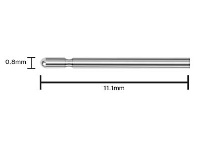 Perno Per Retro Per Orecchini 11,1 X 0,80 Mm, Argento 925, Sacchetto 10 Paia 100% Argento Riciclato - Immagine Standard - 3