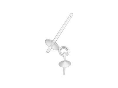 Tige Calotta 4 MM Con Anello Di Connessione Calotta, Argento 925, La Pezzo - Immagine Standard - 1