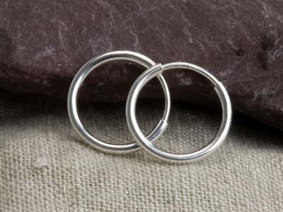 Orecchini A Cerchio Da 12 Mm, Argento 925, Paio - Immagine Standard - 7